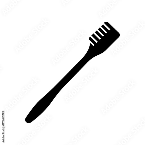 Simple toothbrush silhouette vector design for clean teeth and healthy dental hygiene concept