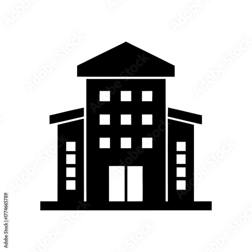 Minimal apartment building icon vector design for modern architecture and city skyline art