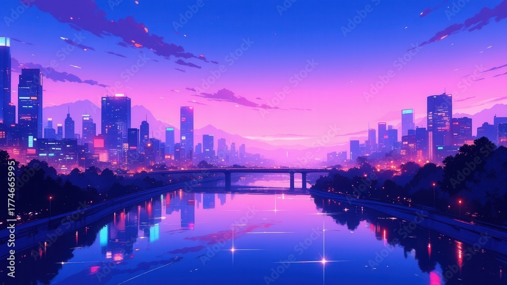 Fototapeta premium anime wallpaper illustration background in japan theme