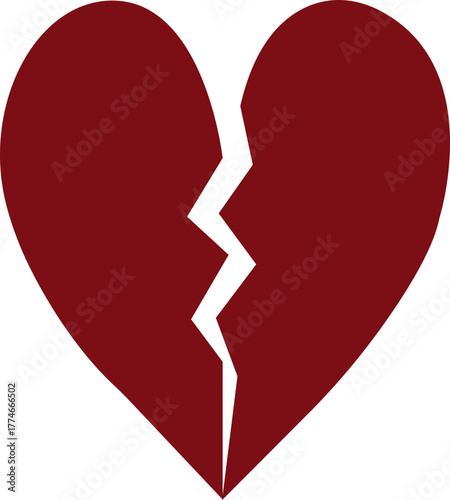 Broken heart icon. broken heart, and Normal heart symbol icon collection.black broken heart, divorce symbol, heartbreak, flat icon.Broken Heart Icon Black Silhouette Graphic Design