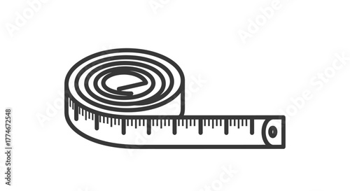 Measuring Tape Icon for Sewing and Tailoring.