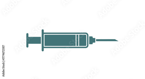 Medical Syringe Icon for Healthcare and Vaccination.