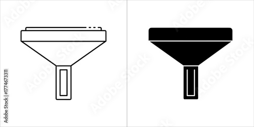 Outline and solid black funnel icon