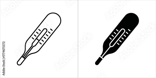 Illustration of a thermometer for measuring body temperature