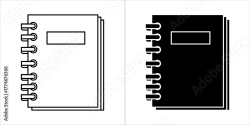 Notebook icon, vector illustration of notepad