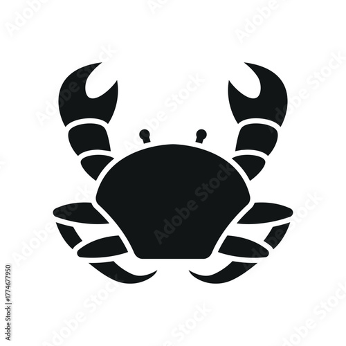 Crab icon for strong sea creature and ocean life illustration.