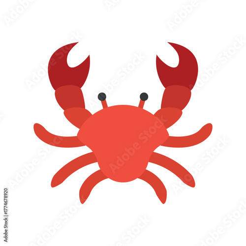 Crab icon for realistic seafood and tropical nature designs.