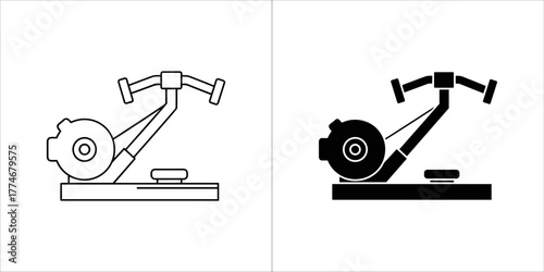 Exercise bike icon, fitness equipment symbol