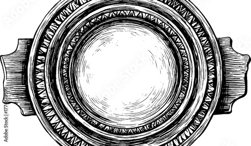 Vintage circular border with repeating triangle pattern for design and decoration