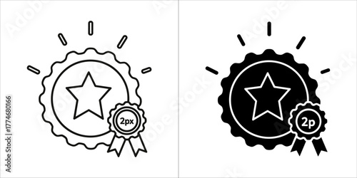 Award badge with star and ribbon, signifying achievement and quality