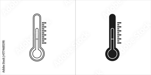 Thermometer in black and white