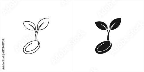 Seedling icon, a symbol of growth, new life, and environmental awareness