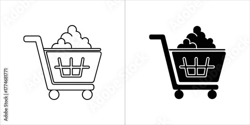 Shopping cart icon with items in it