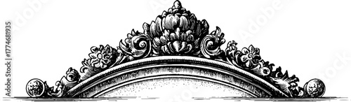 Elegant baroque frame with floral and shell engravings for vintage decor design