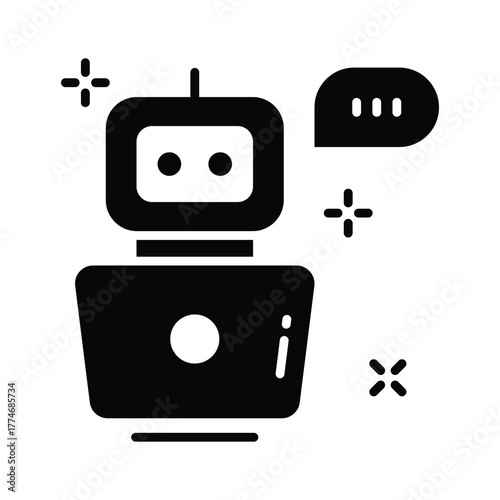 AI chatbot icon representing intelligent communication and automation.