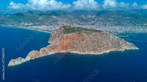 Aerial drone view Alanya ca...