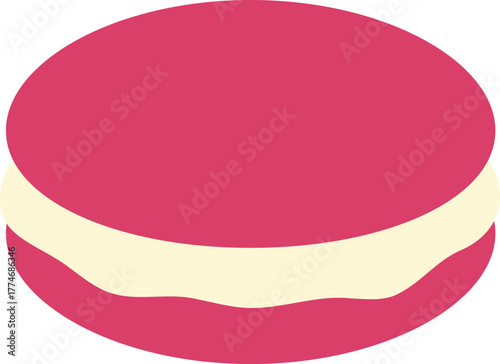 a sweet pink macaron cookie illustration