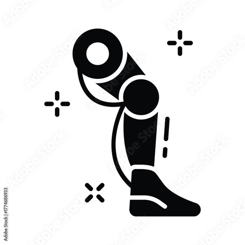 Take your hands on this amazing icon of prosthetic leg in modern design style