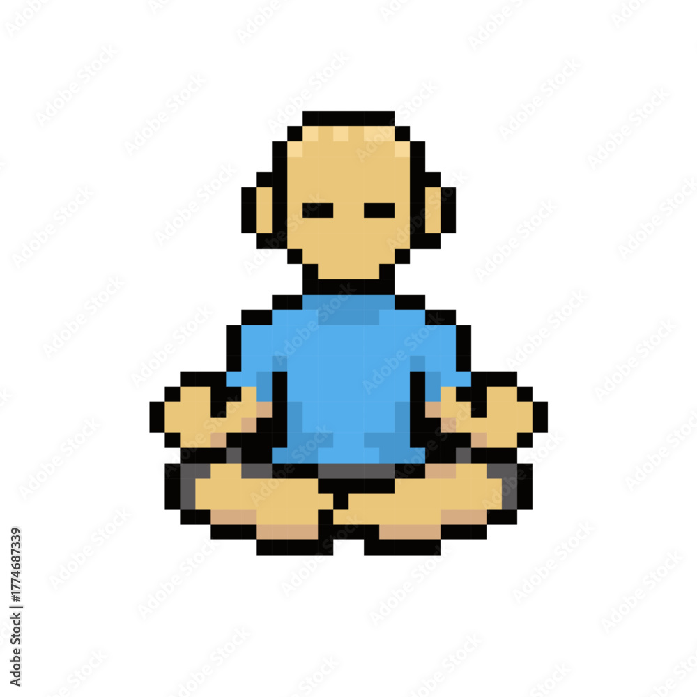 Obraz premium yoga relaxes theraphy pixel art