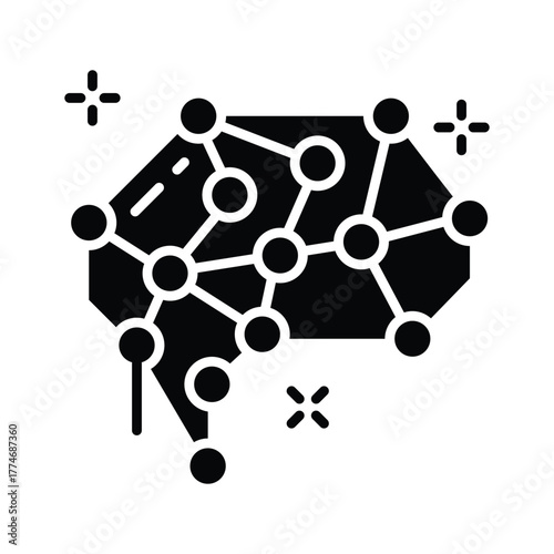 Neural network icon symbolizing deep learning and AI data processing.