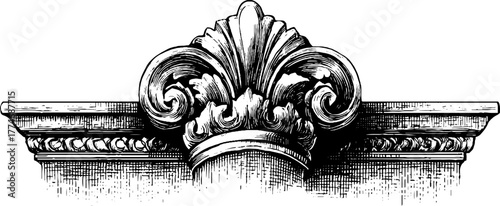 Intricate vintage acanthus scroll ornament design for decorative art projects