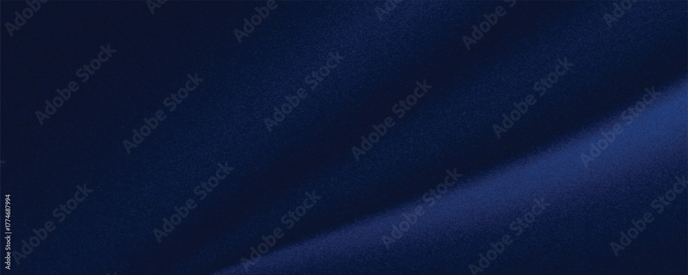 Obraz premium Silk satin fabric. Navy blue color. Abstract dark elegant background with space for design. Soft wavy folds. Drapery. Gradient. Light lines. Shiny. Shimmer. Glow.Template. Wide banner. Panoramic.eps10
