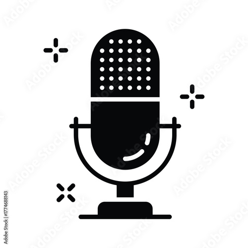 Microphone icon symbolizing AI voice assistant and smart speech technology.