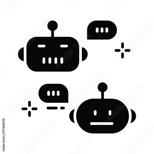 AI chatbot icon representing intelligent communication and automation.