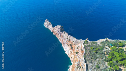 Aerial drone view Alanya ca...