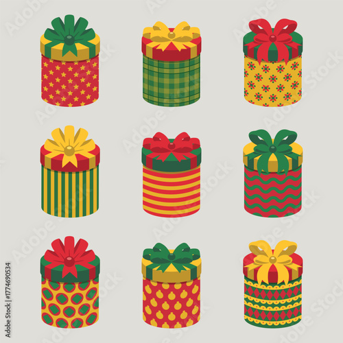 Christmas Gift Box Cylinder