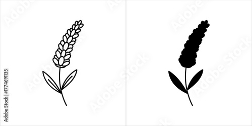 Vector art of lavender flower icon