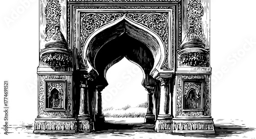 Intricate moorish arch with lacework patterns for architectural design inspiration