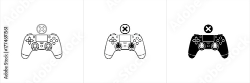 Vector art of video game controller icon set with different styles and options