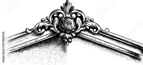 Ornate ceiling panel with floral medallion design for interior decor