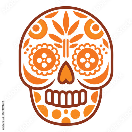 Funny cartoon skull and crossbones icon vector illustration for Halloween design
