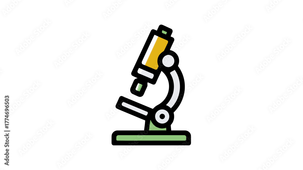 Fototapeta premium A colorful microscope icon on a clean white background