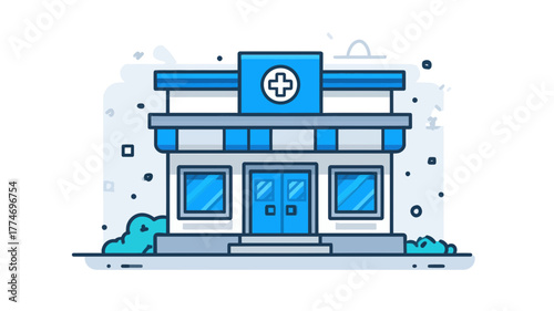 Dental Clinic Vector Icon with Blue and White Design