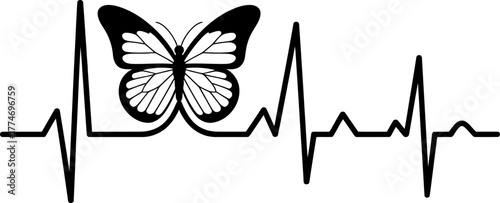 Butterfly Heartbeat (EKG) Graphic