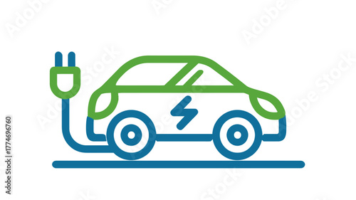 Electric Car Icon Representing Modern Transportation