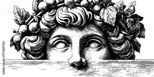 Elegant vintage engraved wall ornament featuring a cherub face design for home decor