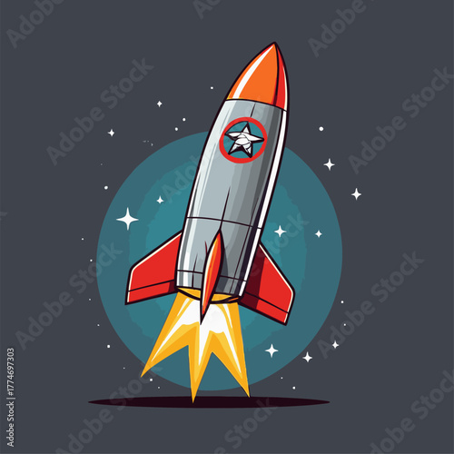 cute cartoon rocket vector image