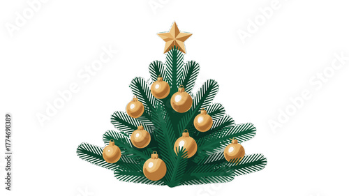 A charmingly decorated Christmas tree, evoking festive joy and holiday spirit.