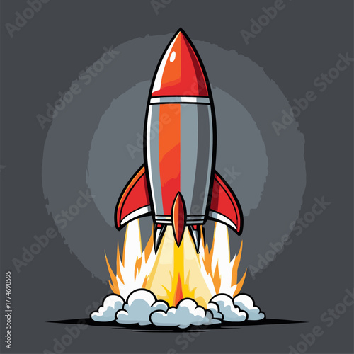 cute cartoon rocket vector image