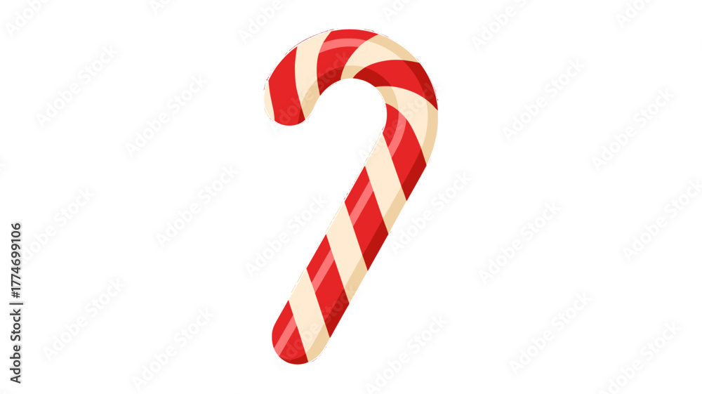 Obraz premium A delightful candy cane with red and white stripes, perfect for the holiday season.