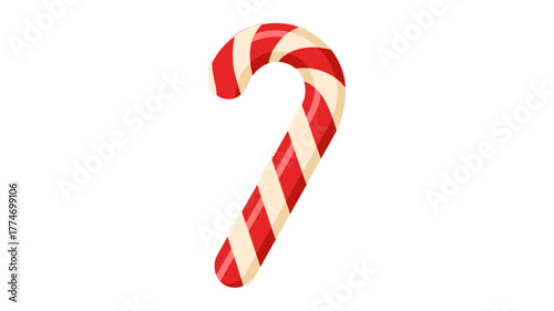 A delightful candy cane with red and white stripes, perfect for the holiday season.
