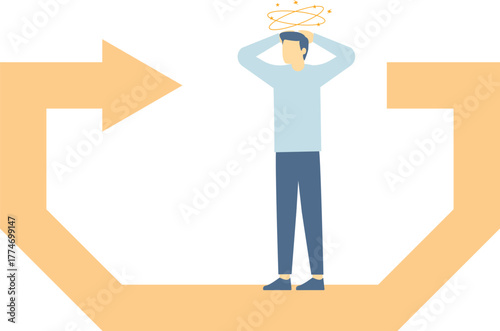 The direction turned back. Business vector illustration

