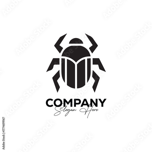 Modern beetle logo design for branding, marketing, and corporate identity projects, ideal for technology, design, or creative businesses needing a unique symbol