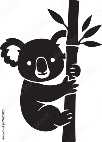 koala bear clinging to a tree vector illustration, cute australian animal, adorable marsupial