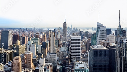 new york city skyline isolated on white background