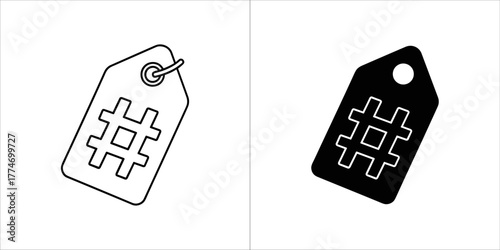 Hashtag tag icon, vector illustration design